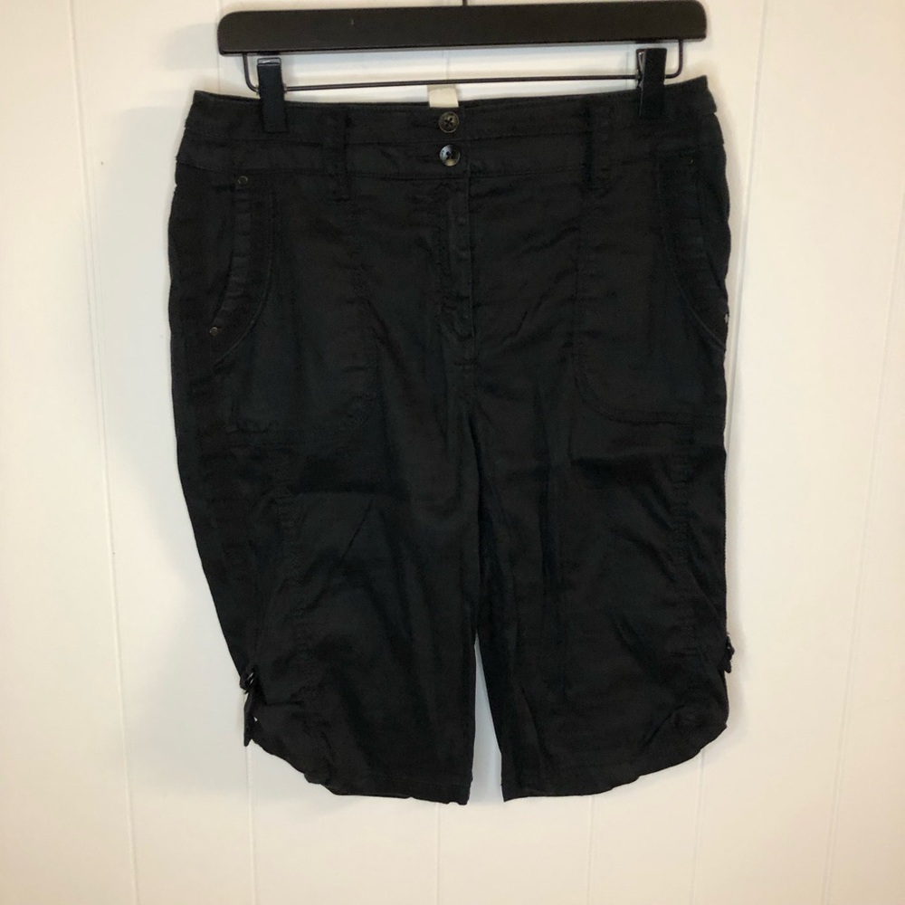 Chico's Black Bermuda Cargo Shorts Chico Size 0